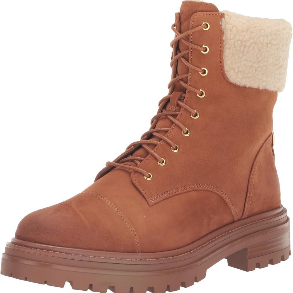 Women's Combat Boot Vegan Leather 7.5 Ankle High Military Style Outdoor Shoe